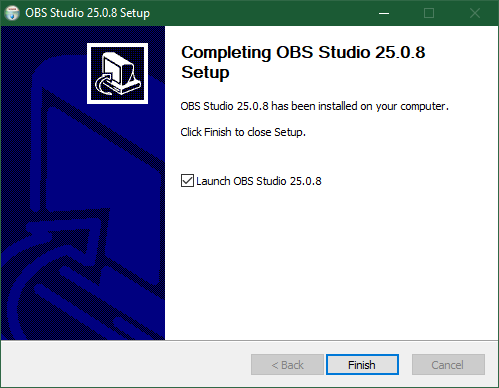 Finish and Launch OBS Studio