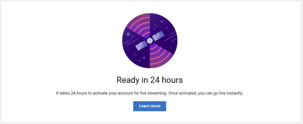 24 Hours To Activate Live Streaming For A New YouTube Channel