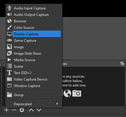 Add Display Capture Source