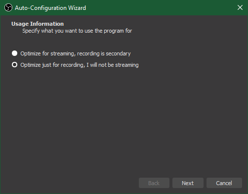 OBS Optimize just for recording