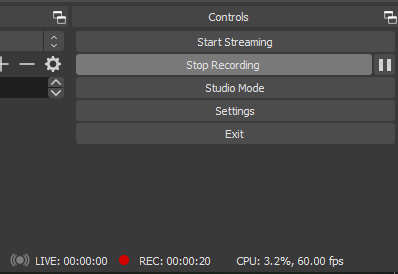 Stop and Pause Recording Buttons