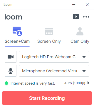 Screen And Camera Recording Options