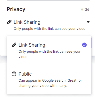 Loom Video Privacy and Sharing Options